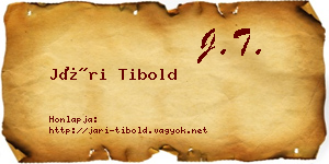 Jári Tibold névjegykártya
